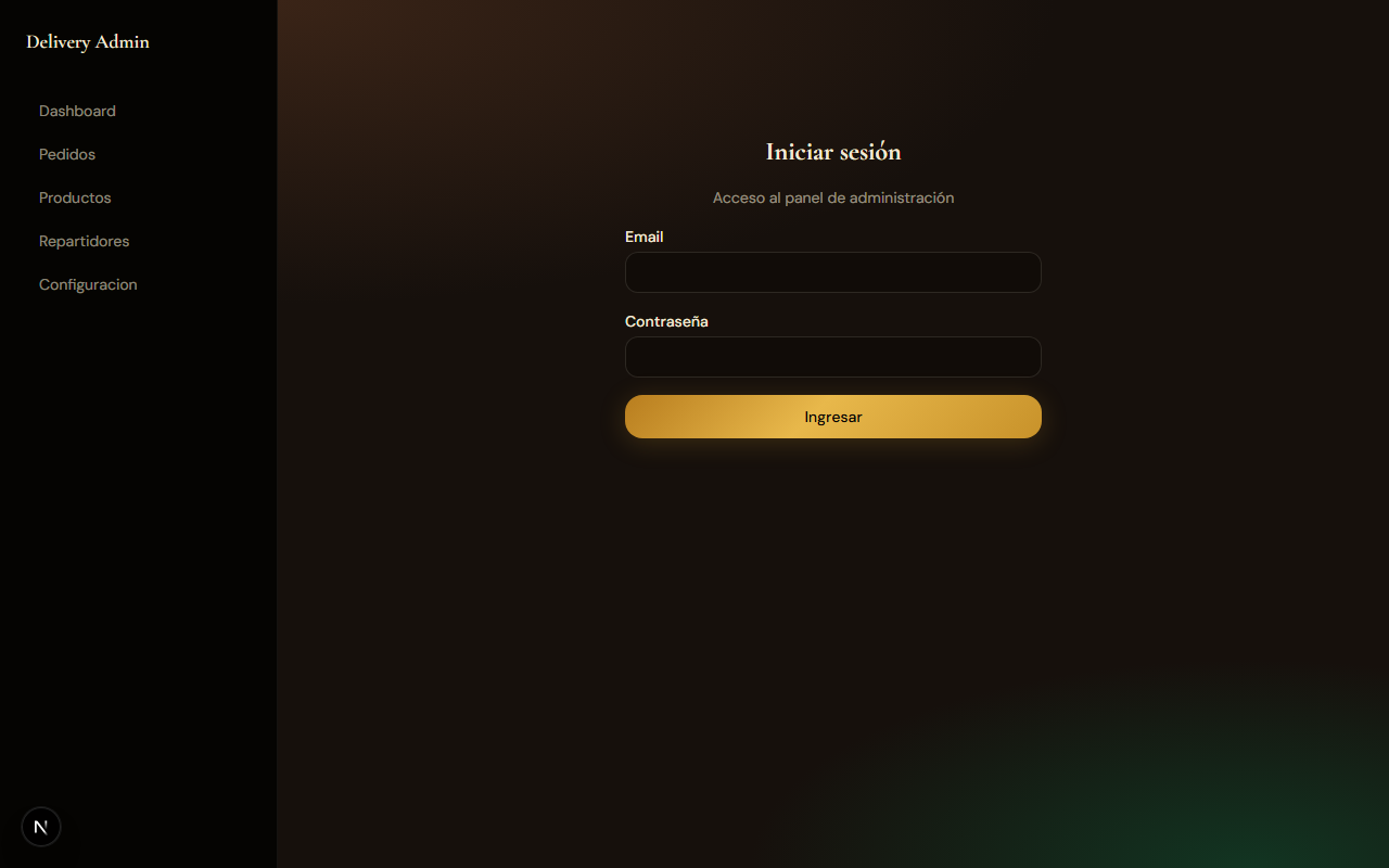 Sabor Urbano — Admin login — acceso al panel.