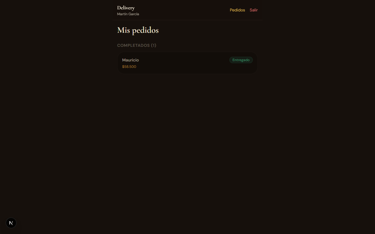Sabor Urbano — Driver — intento de acceso con credenciales demo.